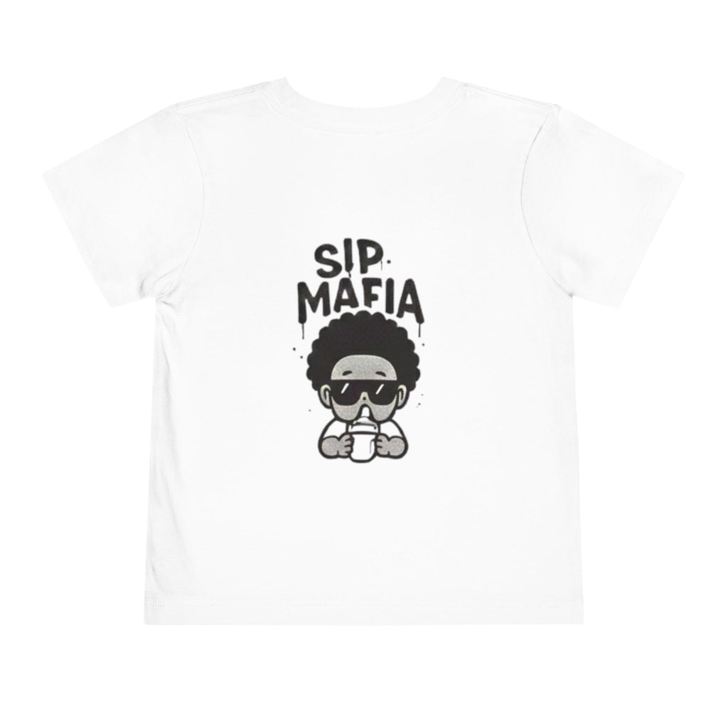 Toddler Sip Mafia Graphic Tee — Cute Kid Cartoon Milk Cup Shirt