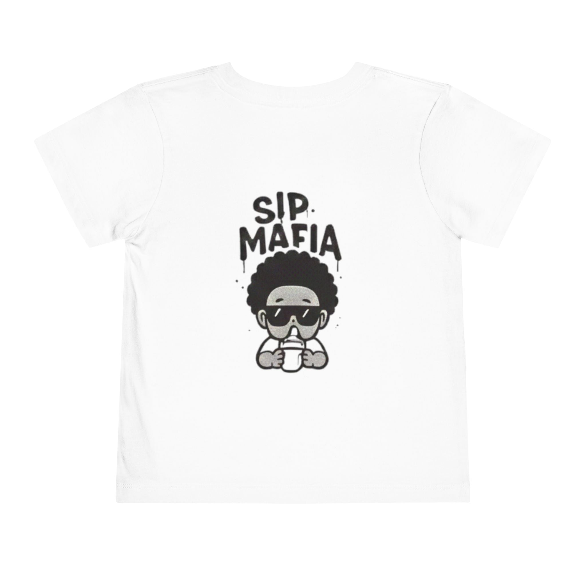 Toddler Sip Mafia Graphic Tee — Cute Kid Cartoon Milk Cup Shirt