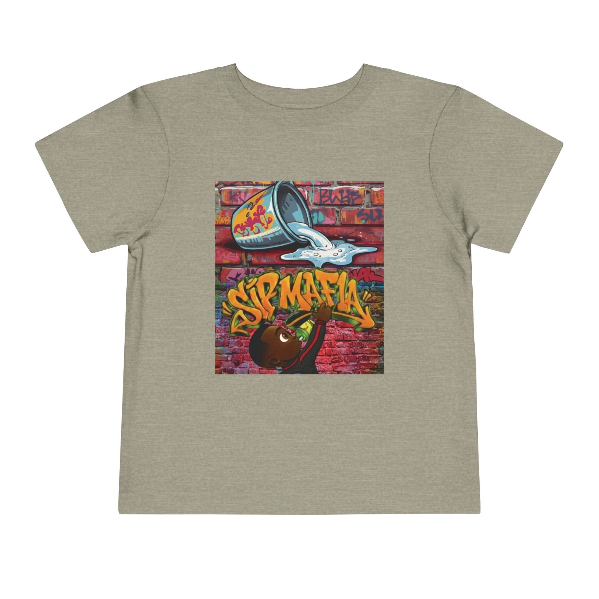 Toddler Sip Mafia Graphic Tee — Cute Kid Cartoon Milk Cup Shirt