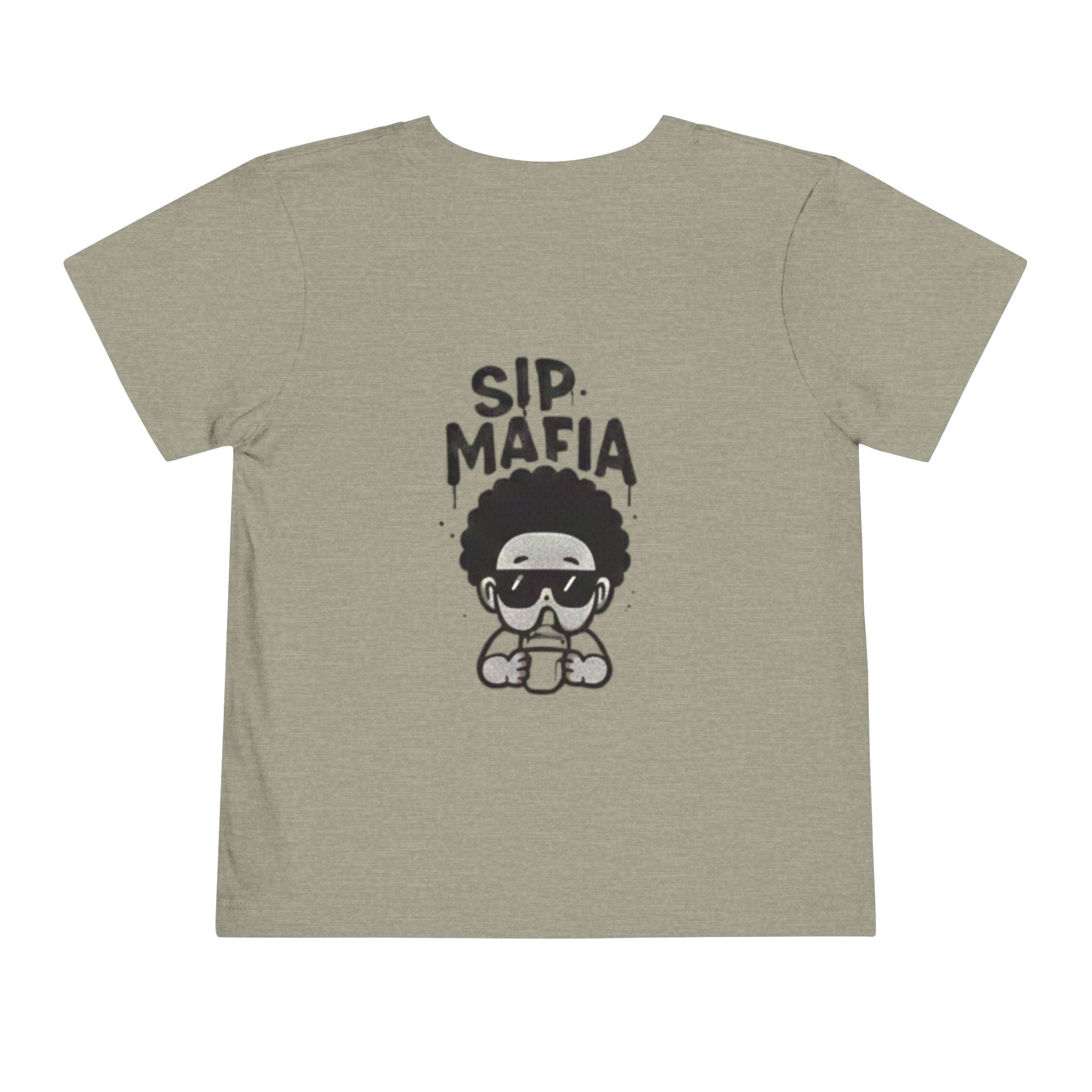 Toddler Sip Mafia Graphic Tee — Cute Kid Cartoon Milk Cup Shirt