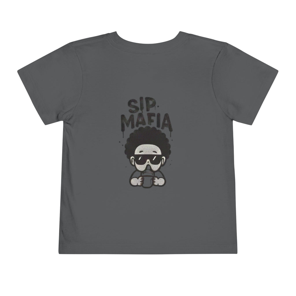 Toddler Sip Mafia Graphic Tee — Cute Kid Cartoon Milk Cup Shirt