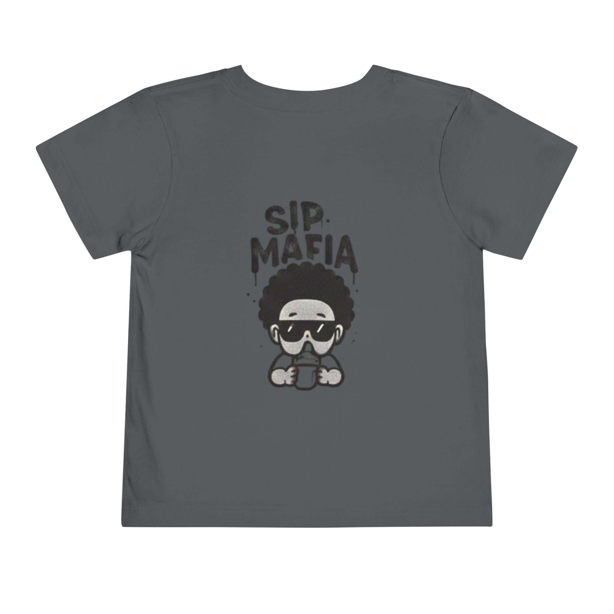 Toddler Sip Mafia Graphic Tee — Cute Kid Cartoon Milk Cup Shirt